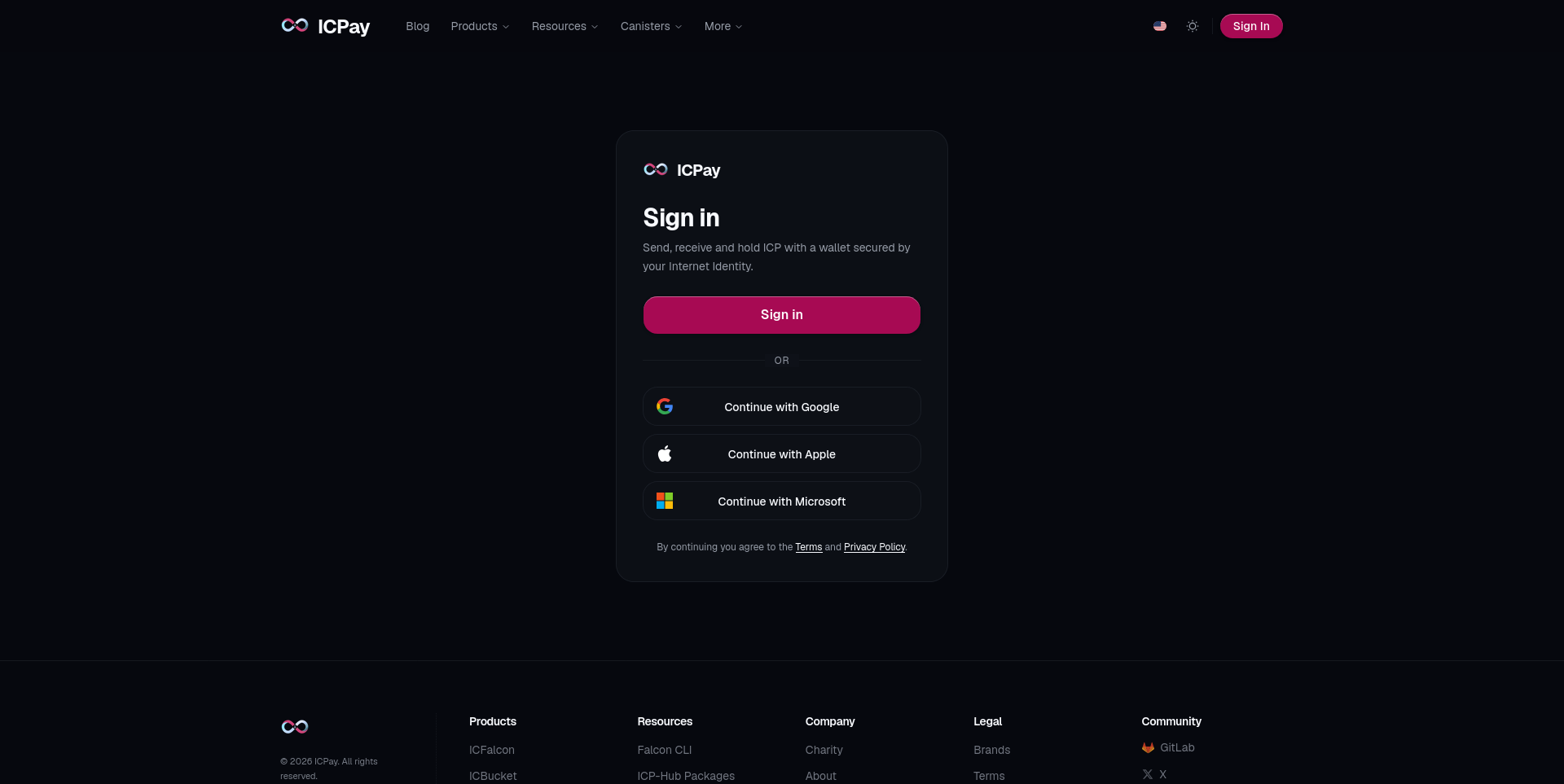 ICP Pay Wallet